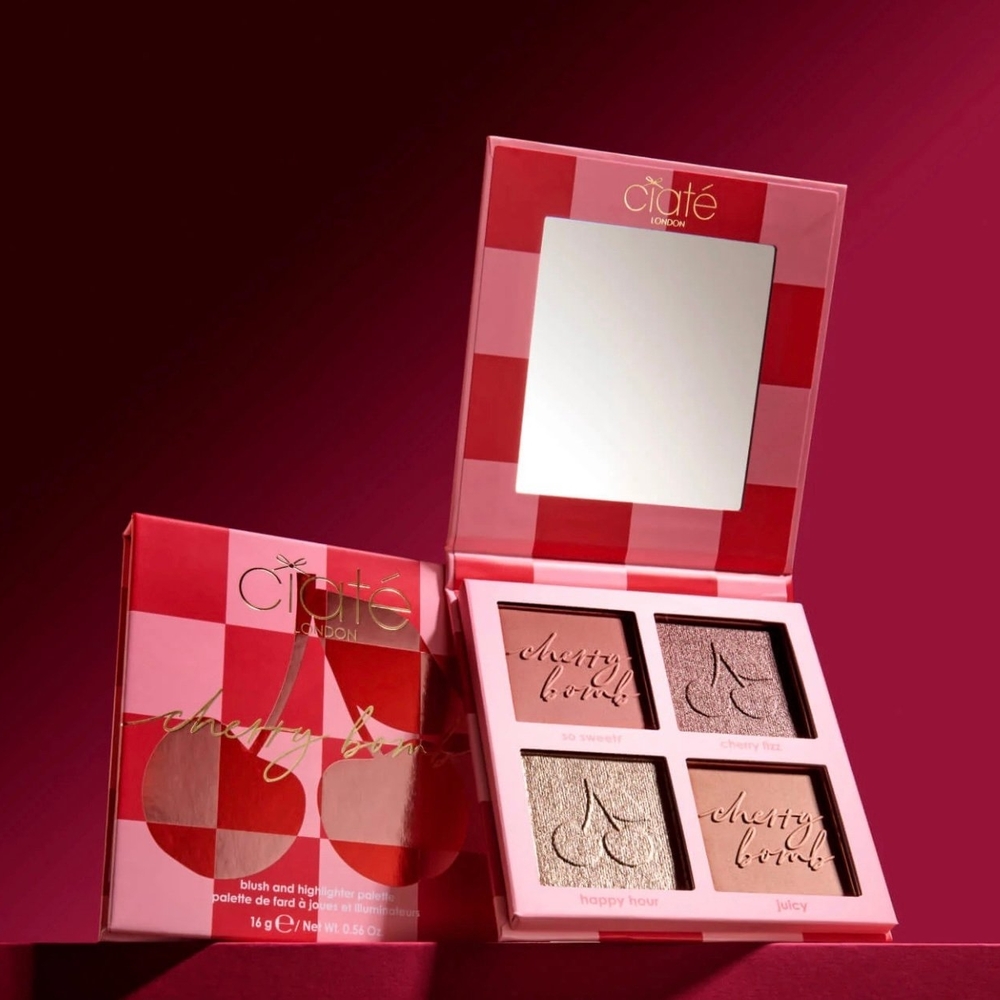 Cherry Bomb Blush and Highlighter Palette - Pink and Gold